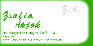 zsofia apjok business card